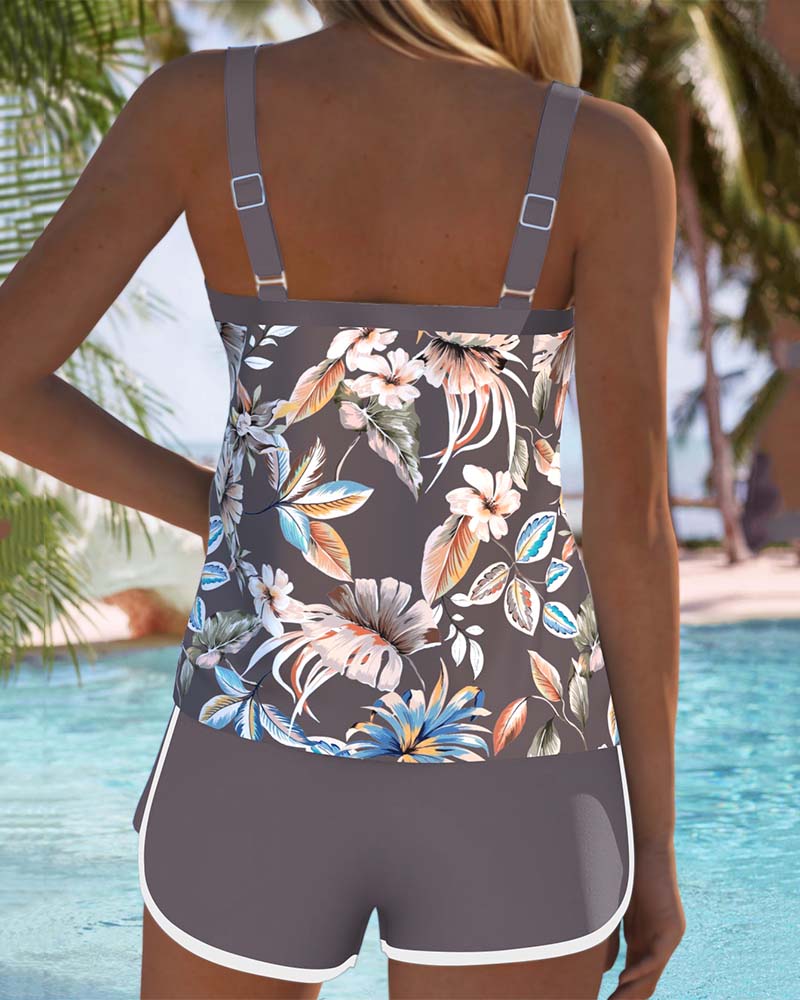 Imke | Tankini imprimé sans manches à encolure en U