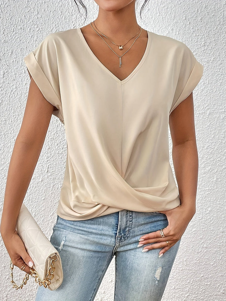 Clea | T-shirt à encolure sweetheart décontracté