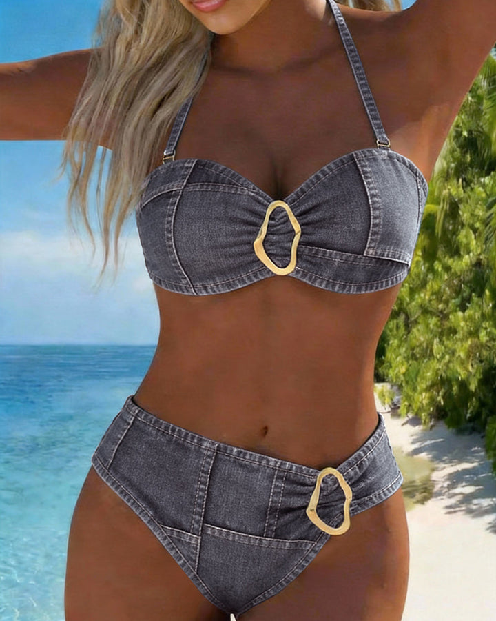Patricia | Bikini à Bretelles en Métal Deux Pièces