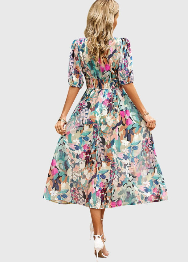 Merlin™ | Robe Midi Fleurie Flatteuse