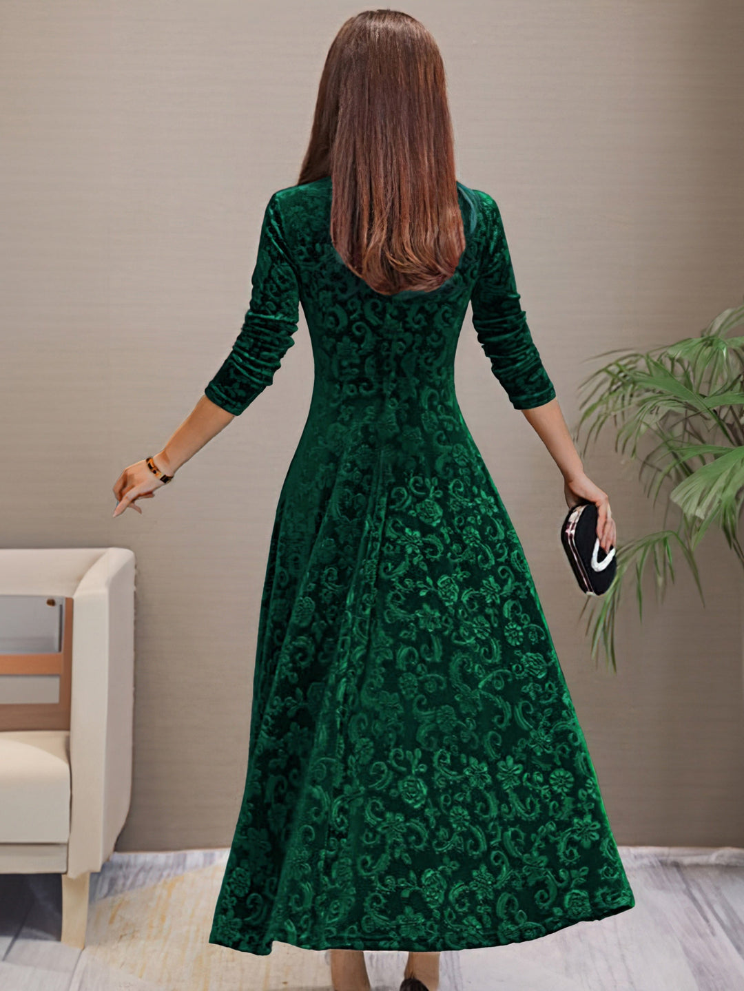 Denise | Robe d'Élégance en Velours de Fête