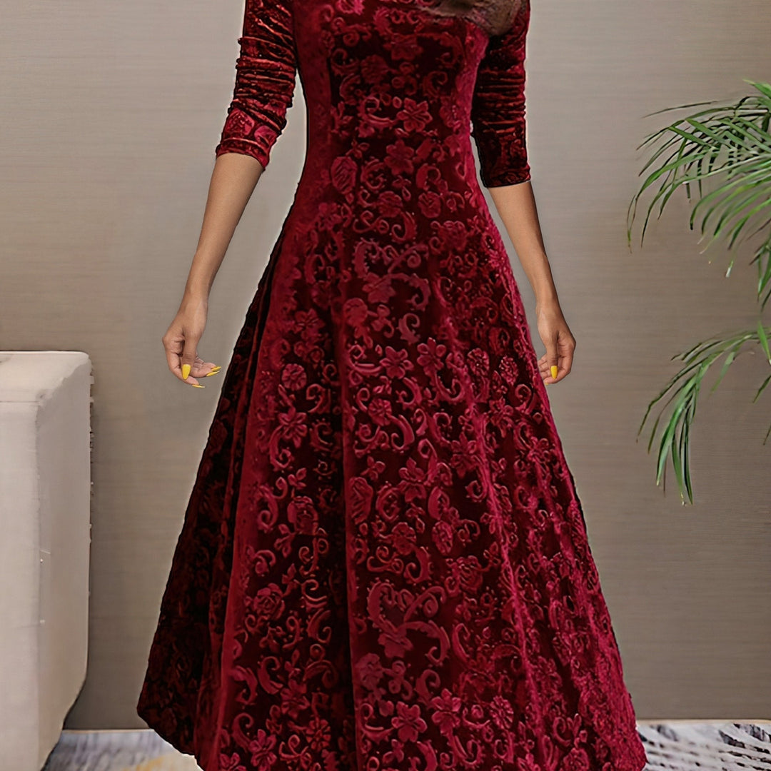Denise | Robe d'Élégance en Velours de Fête