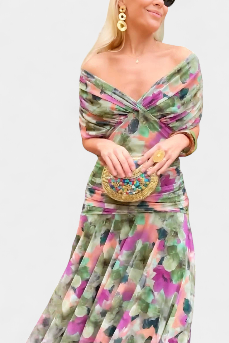 Robe Longue Florale Alondra™ avec Décolleté en V