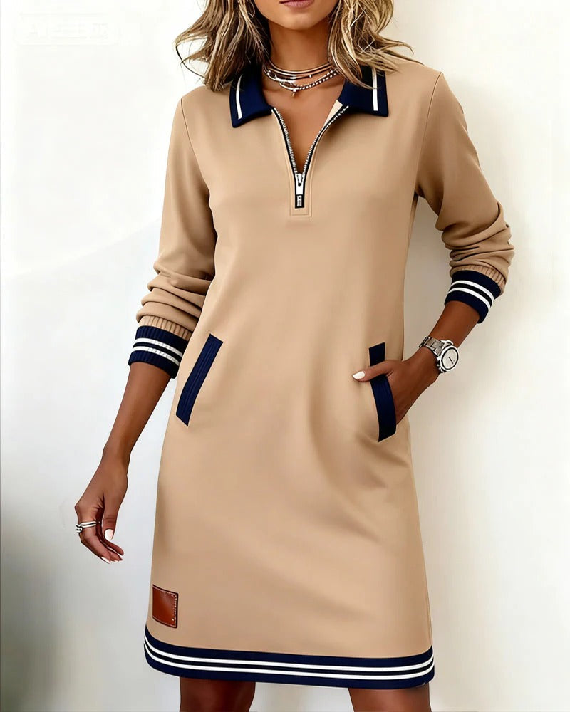 Robe en Coton Chic à Manches Longues