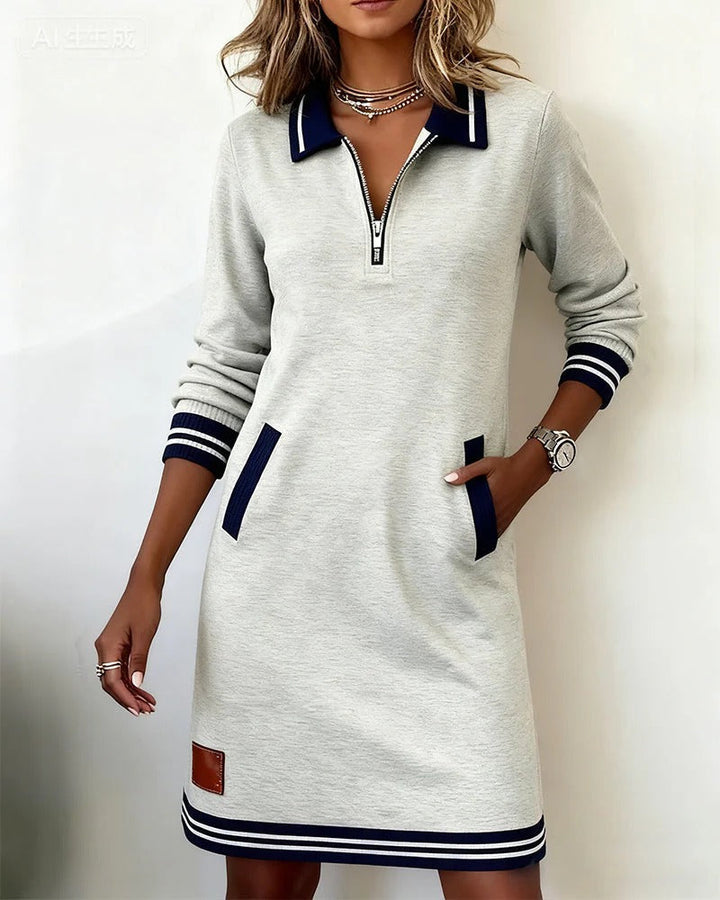 Robe en Coton Chic à Manches Longues